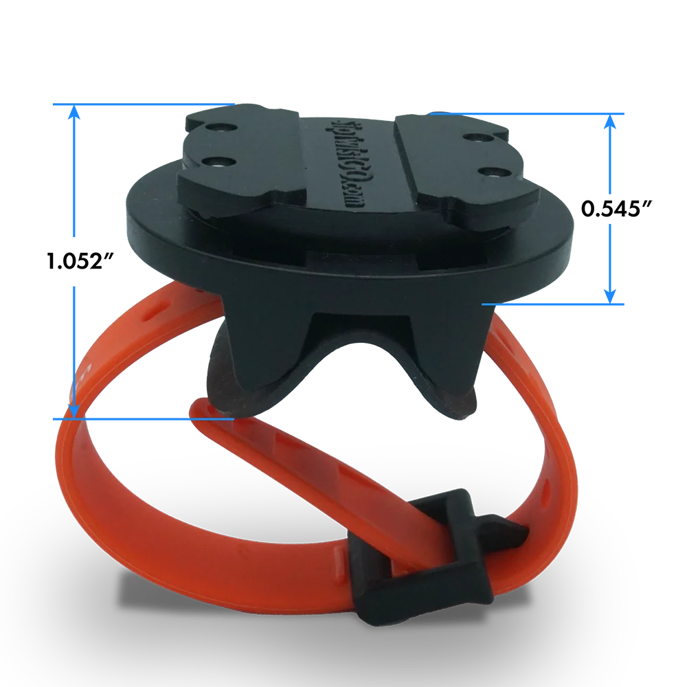 Diagram of the locking bar mount cup holder showing the height.