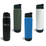 TwistLock insulated canteen color options showing: Obsidian black, Trailhead green, Crater lake blue, and summit white.