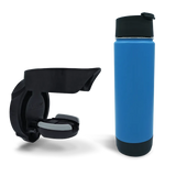 Folding Locking Vertical Mount Cup Holder and 20oz Insulated Canteen in Crater Lake Blue combo Pack.
