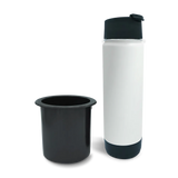 Secure Boat Cup Holder Replacement and 20oz Insulated Canteen in Summit White combo Pack.