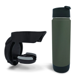 Folding Locking Vertical Mount Cup Holder and 20oz Insulated Canteen in Trailhead Green combo Pack.