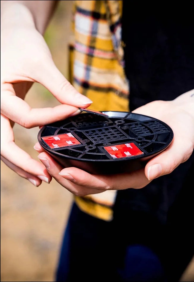 How to install a flat mount or mini disc with adhesive step 1.