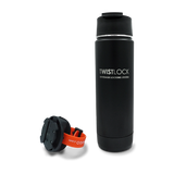 Insulated 20oz canteen and raft bar mount attachable lockable cup holder head on.