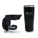 Bundle deal of a Insulated 22oz Tumbler and a Folding Vertically Mounted secure locking cup holder.