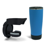 Folding Locking Vertical Mount Cup Holder and 22oz Insulated Tumbler in Crater Lake Blue combo Pack.
