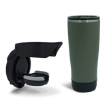 Folding Locking Vertical Mount Cup Holder and 22oz Insulated Tumbler in Trailhead Green combo Pack.