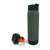 Secure Bar Mount Cup Holder and 20oz Insulated Canteen in Trailhead Green combo Pack.