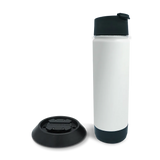 TwistLock Attachable Flat Mount Cup Holder and 20oz Insulated Canteen in Summit White combo Pack.