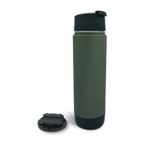 TwistLock Attachable Mini Disc Cup Holder and 20oz Insulated Canteen in Trailhead Green combo Pack.