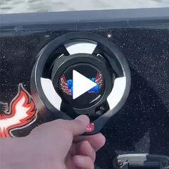 Fred Roumbanis showing how to use the vertical mount locking cup holder on his bass boat. He is securing his 22oz stainless steel double-wall vacuum insulated tumbler into it.